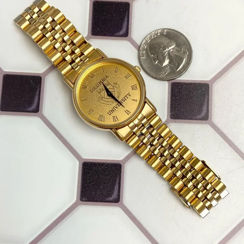 Vintage CSI Swiss Quartz Columbia University Gold-Plated Unisex Dress Watch